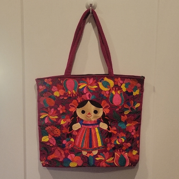 Handbags - Colorful Embroidered Tote Bag